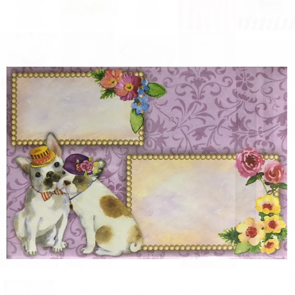 Punch Studio Single Embellished Die-Cut Fancy Cards: Anniversary Pups (61531)